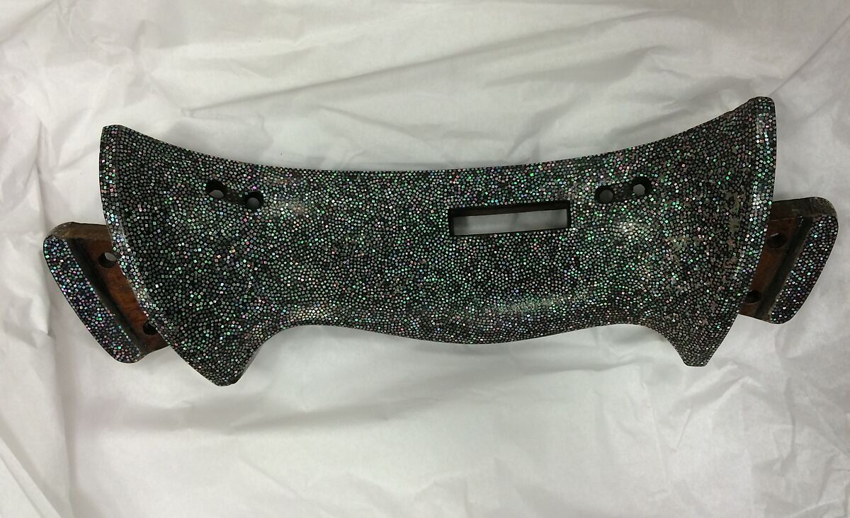 Saddle (Kura), Signed by Chikara (Japanese, active ca. 1610), Wood, mother-of-pearl, linen, lacquer, gold, Japanese