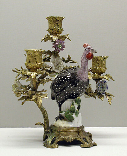 Candelabra with Meissen bird (one of a pair)