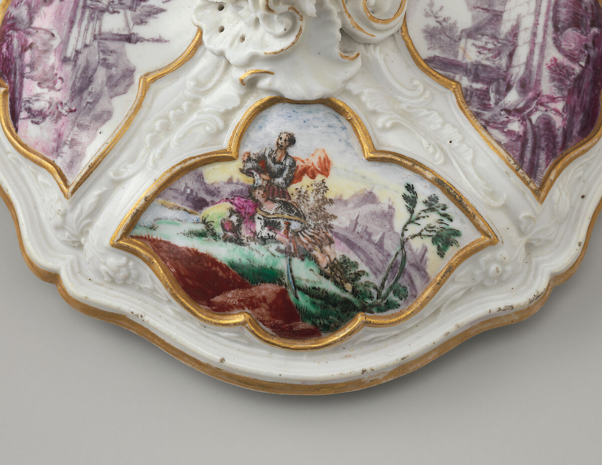 Covered bowl and stand, Le Nove Porcelain Manufactory, Hard-paste porcelain, Italian, Nove