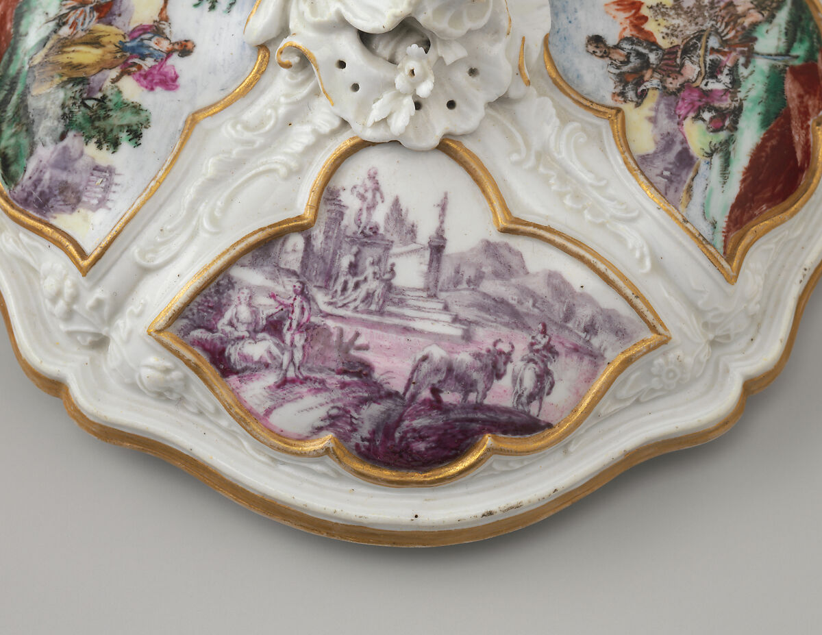 Covered bowl and stand, Le Nove Porcelain Manufactory, Hard-paste porcelain, Italian, Nove