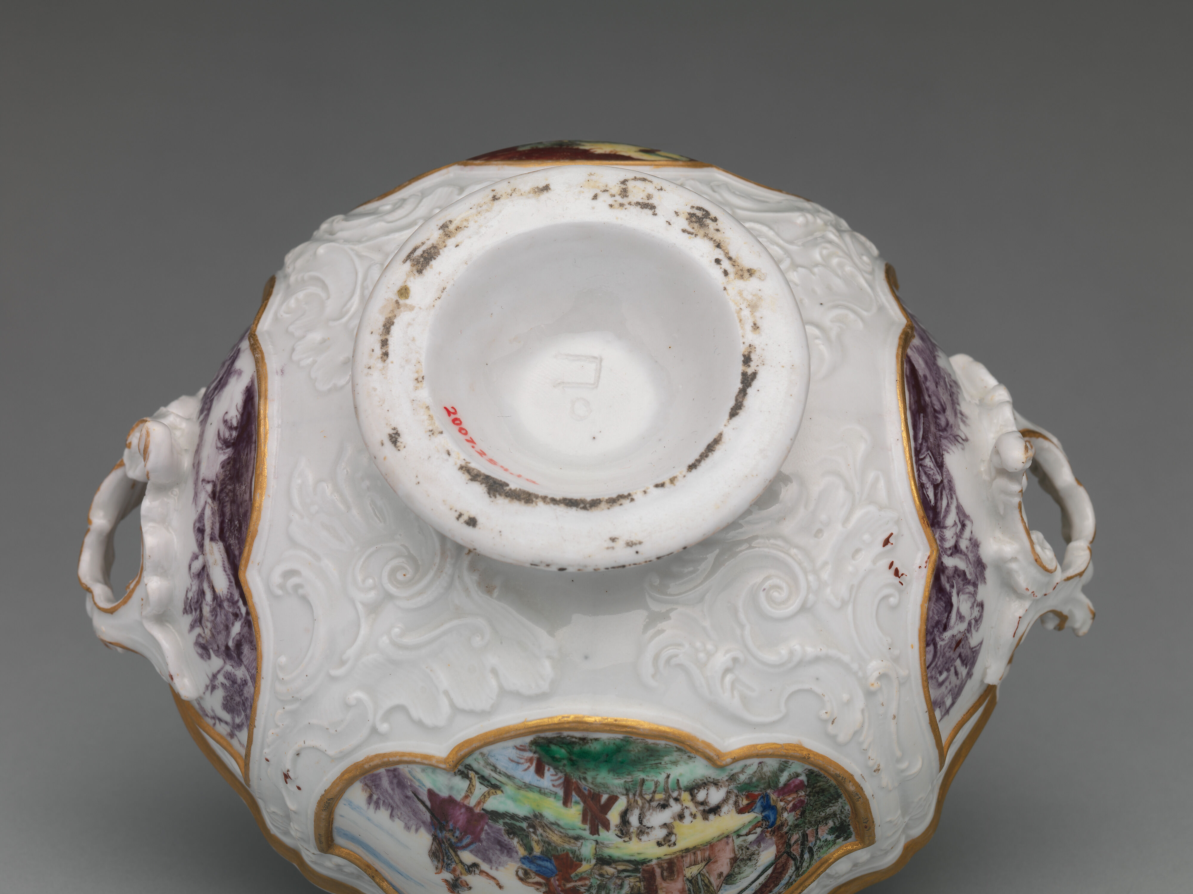 Le Nove Porcelain Manufactory - Covered bowl and stand - Italian 