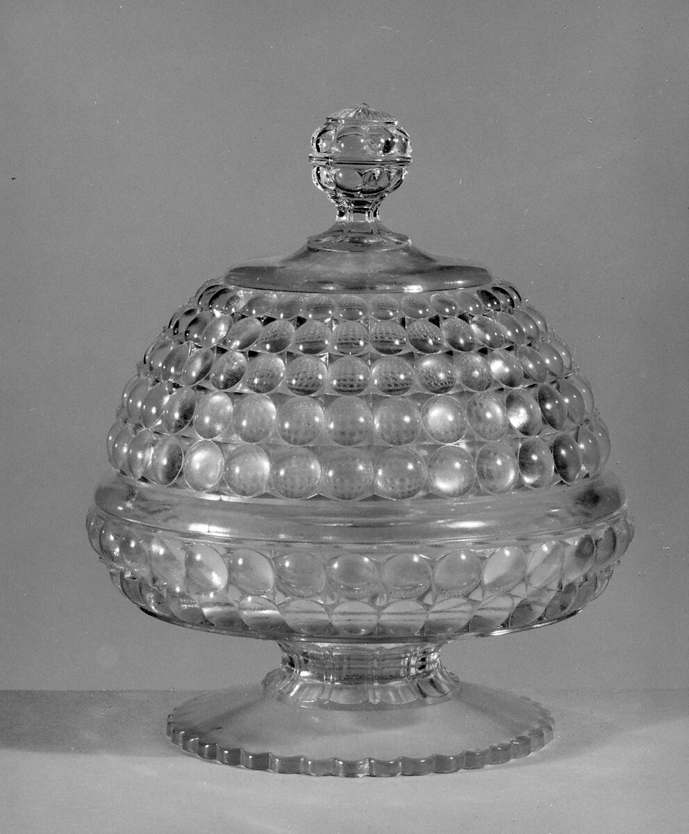 Covered Butter Dish, Richards and Hartley Flint Glass Co. (ca. 1870–1890), Pressed yellow glass, American 