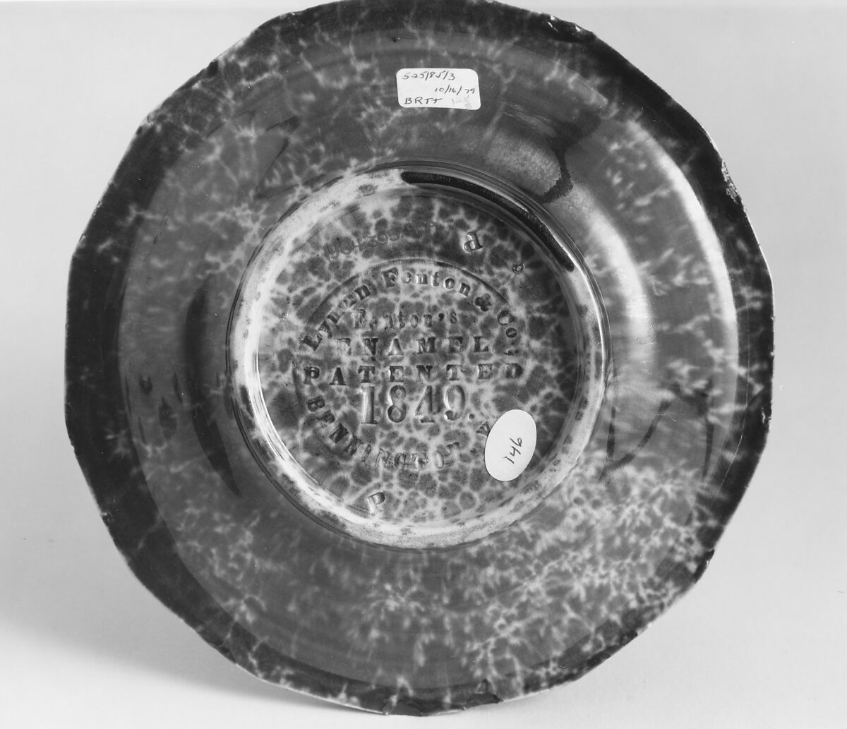 Covered Butter Dish, United States Pottery Company (1852–58), Mottled brown earthenware, American