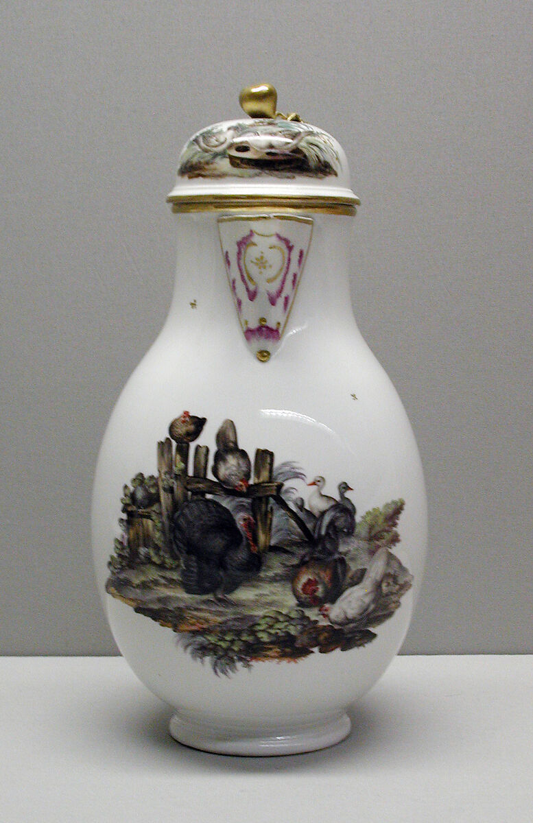 Coffeepot, Höchst Manufactory (German, 1746–1796), Hard-paste porcelain, German, Höchst