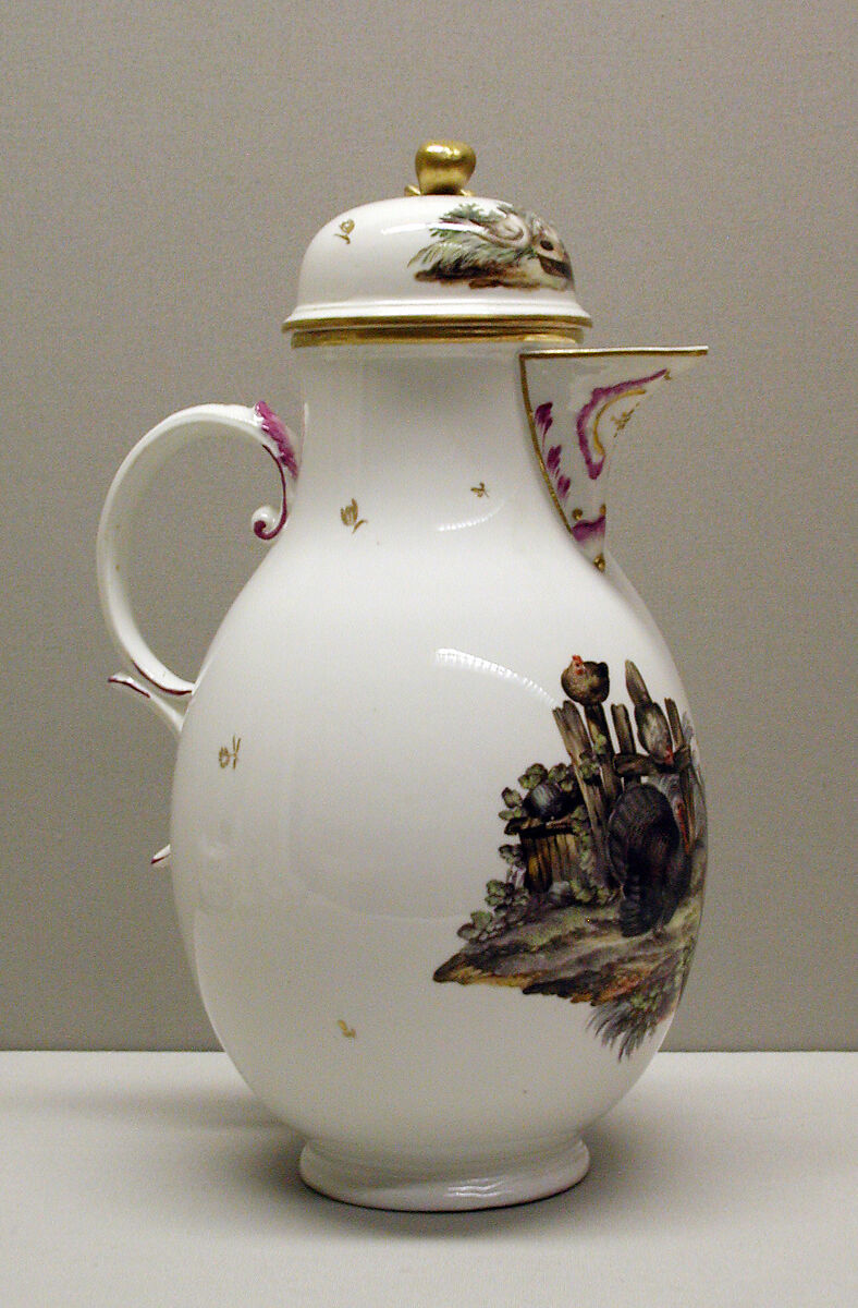 Coffeepot, Höchst Manufactory (German, 1746–1796), Hard-paste porcelain, German, Höchst