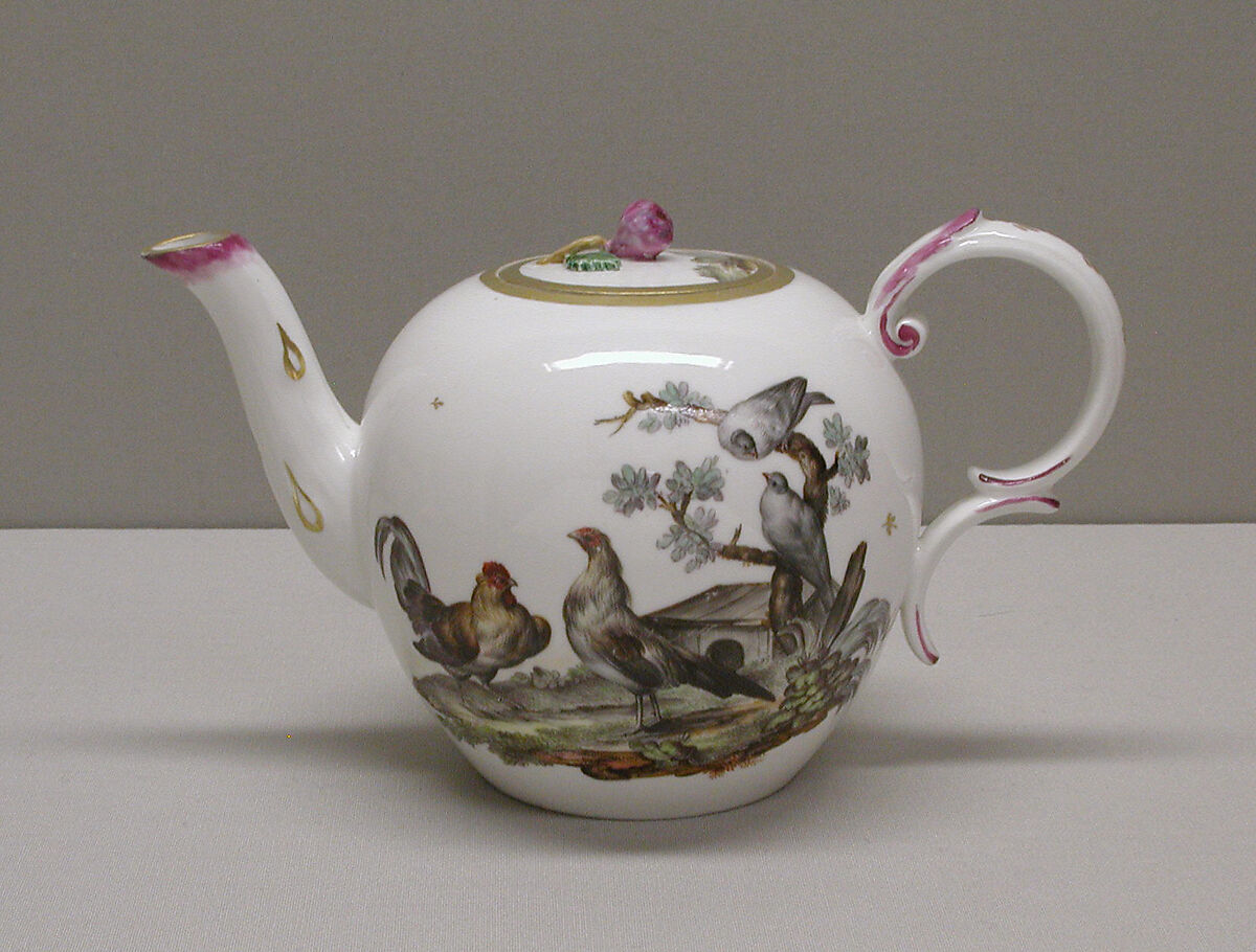 Teapot, Höchst Manufactory (German, 1746–1796), Hard-paste porcelain, German, Höchst 