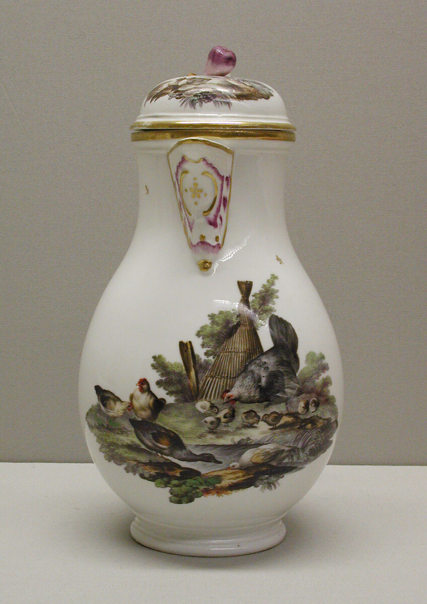 Hot milk jug, Höchst Manufactory (German, 1746–1796), Hard-paste porcelain, German, Höchst