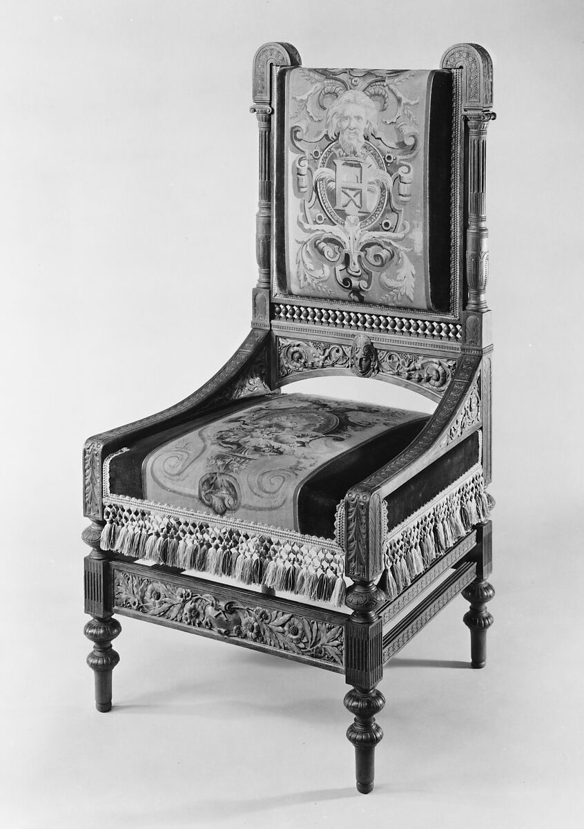 Side chair, Pottier and Stymus Manufacturing Company (active ca. 1858–1918/19), Black walnut, American 