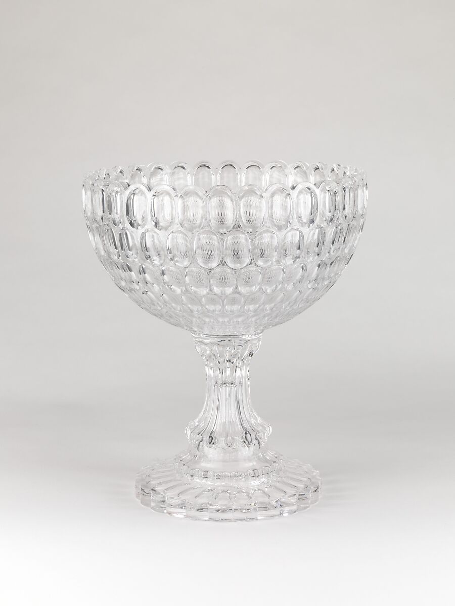 Covered compote, Bakewell, Pears and Company (1836–1882), Pressed glass, American
