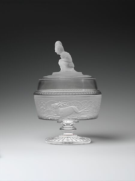 Covered compote, James Gillinder and Sons (American, 1861–ca. 1930), Pressed glass, American 