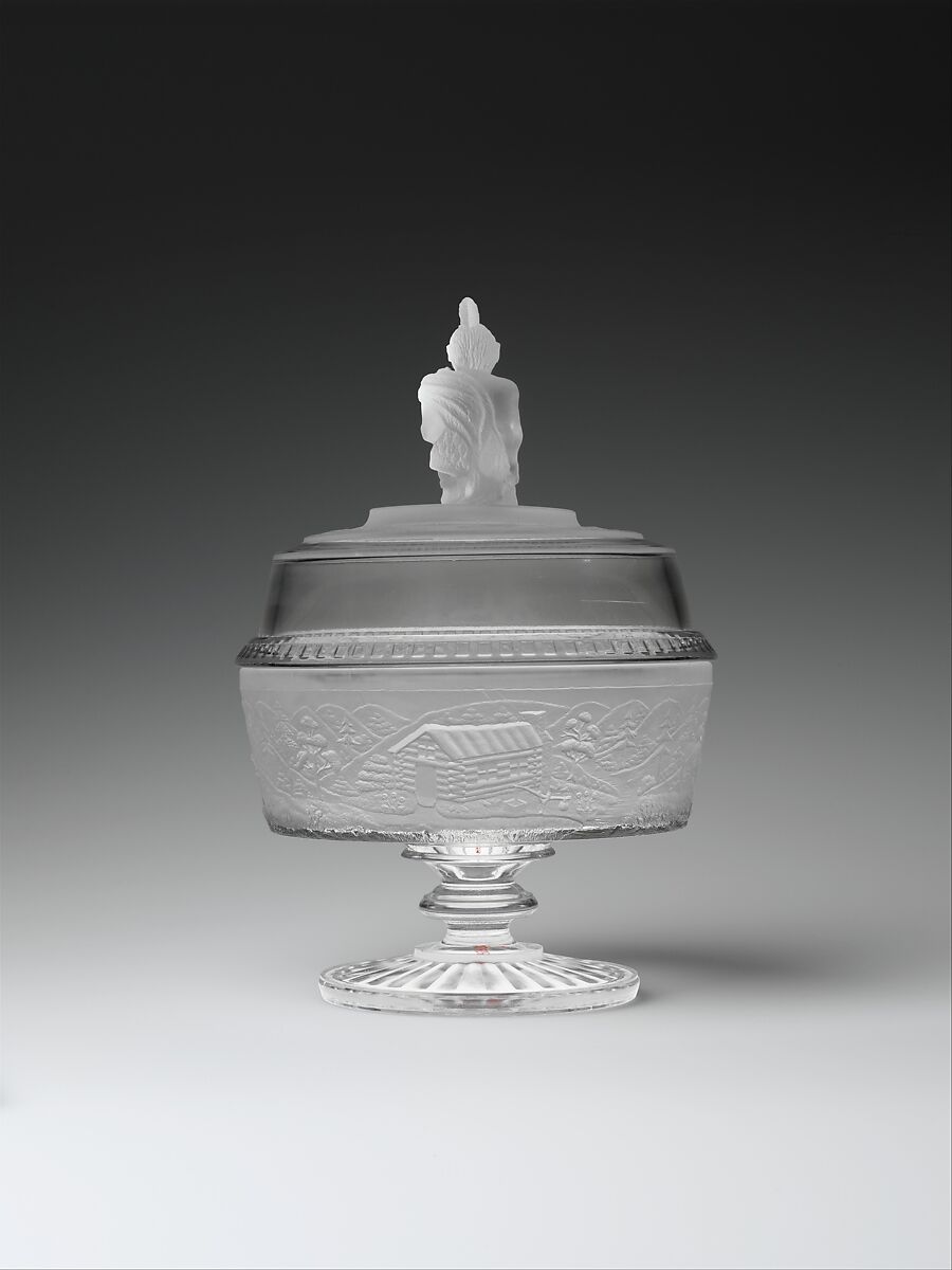 Covered compote, James Gillinder and Sons (American, 1861–ca. 1930), Pressed glass, American
