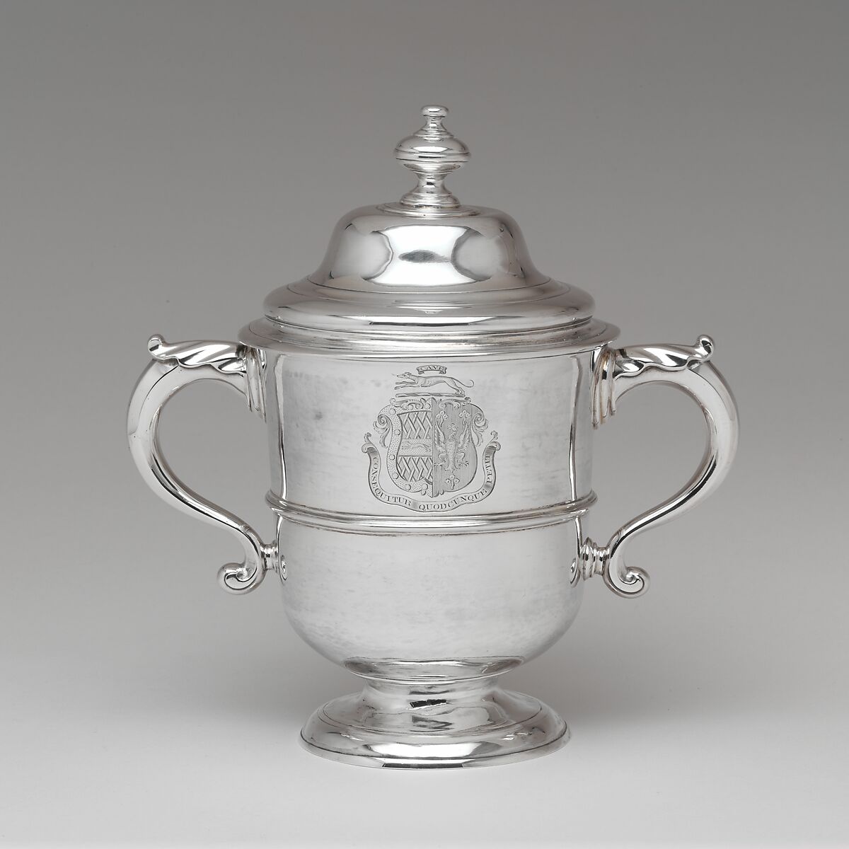 Two-Handled Cup and Cover, Jacob Hurd (American, Boston, Massachusetts 1702/3–1758 Boston, Massachusetts), Silver, American