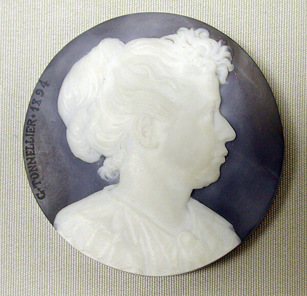 Bust of a woman, Georges Tonnellier (French, 1858–1937), Sardonyx, French