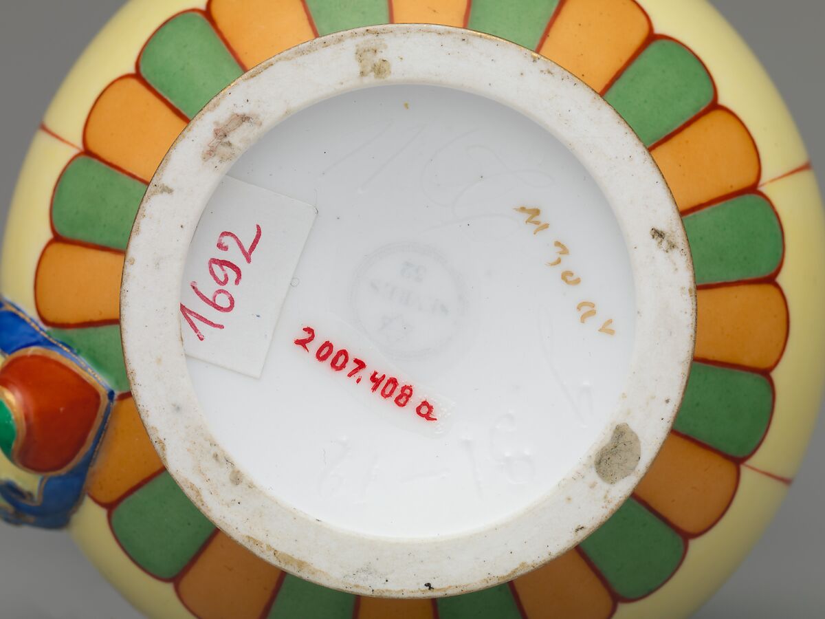 Teapot (Théière chinoise), Sèvres Manufactory (French, 1740–present), Hard-paste porcelain decorated in polychrome enamels, gold, silver, ivory, French, Sèvres