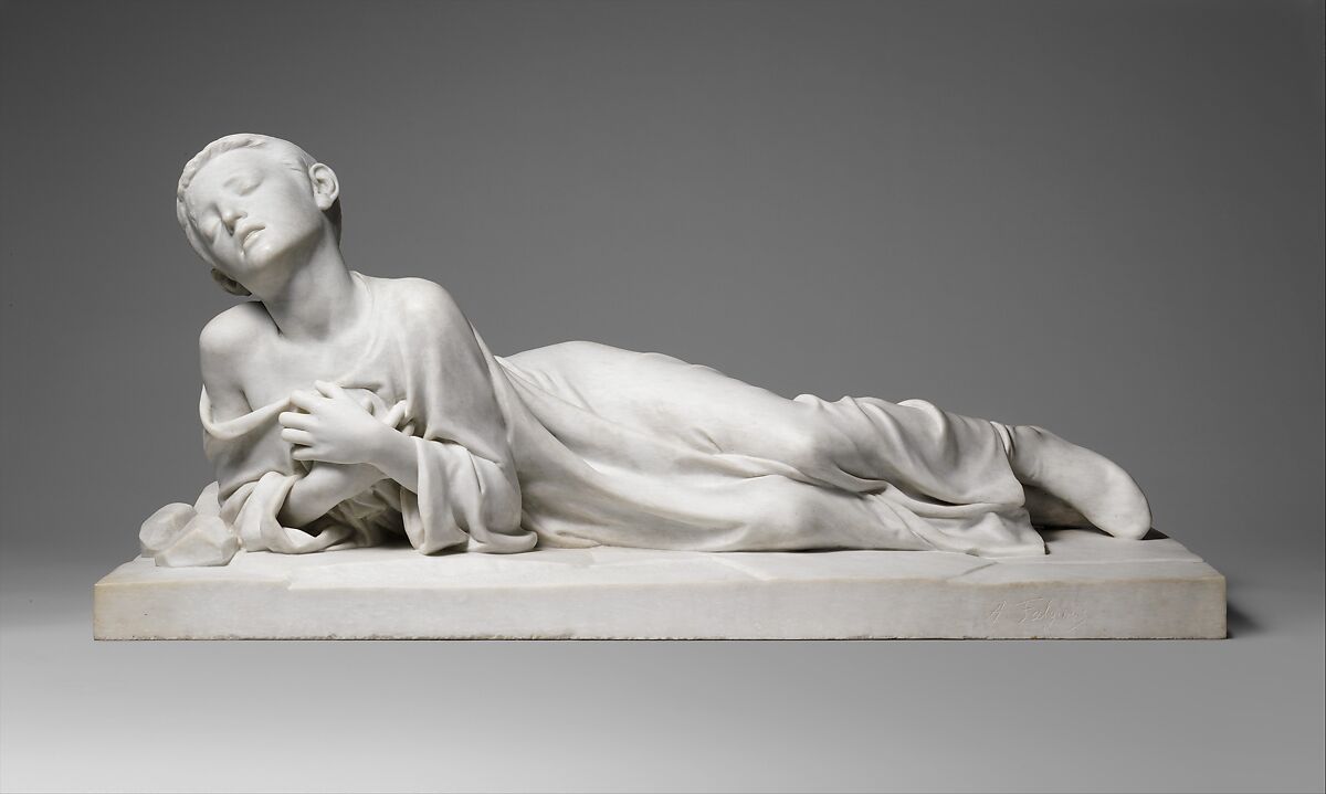 Saint Tarcisius, Alexandre Falguière (French, Toulouse 1831–1900 Paris), Marble, French, Paris 