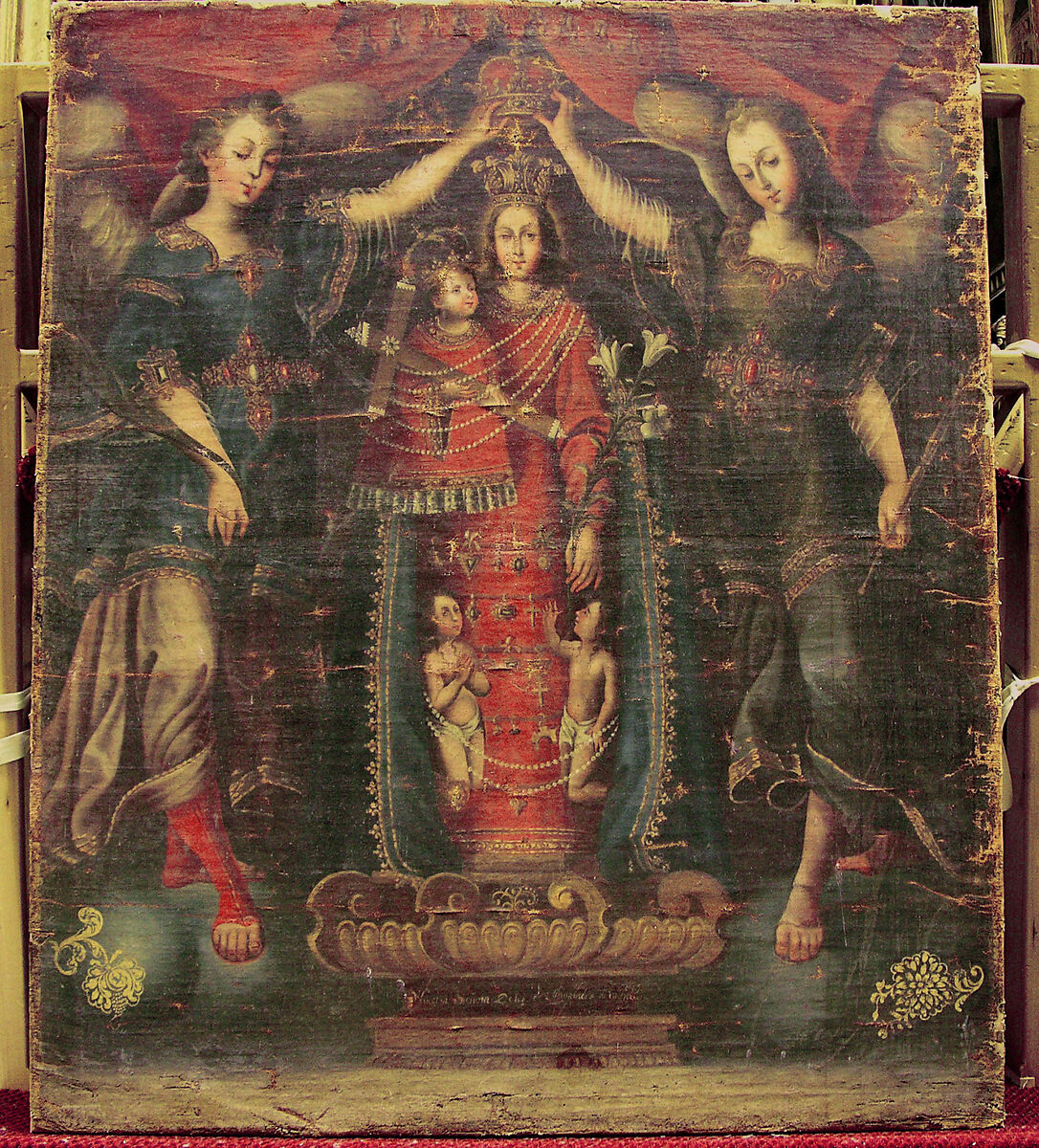 Nuestra Señora de los Desamparados (Our Lady of the Forsaken), Spanish Painter, Oil on canvas (relined), Spanish American 