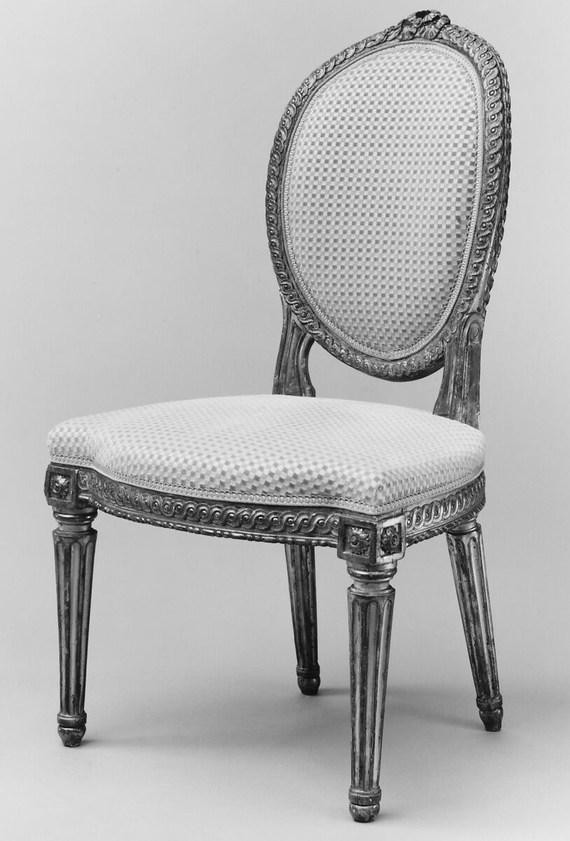 Side chair (one of a pair), Jean-Baptiste III Lelarge (French, 1743–1802), Carved and gilded beechwood, French, Paris