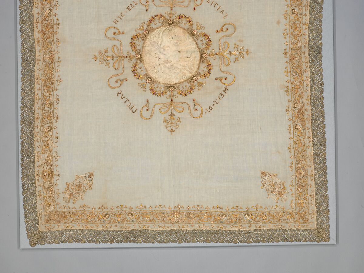 Chalice veil, Linen, silk, metal thread, Italian