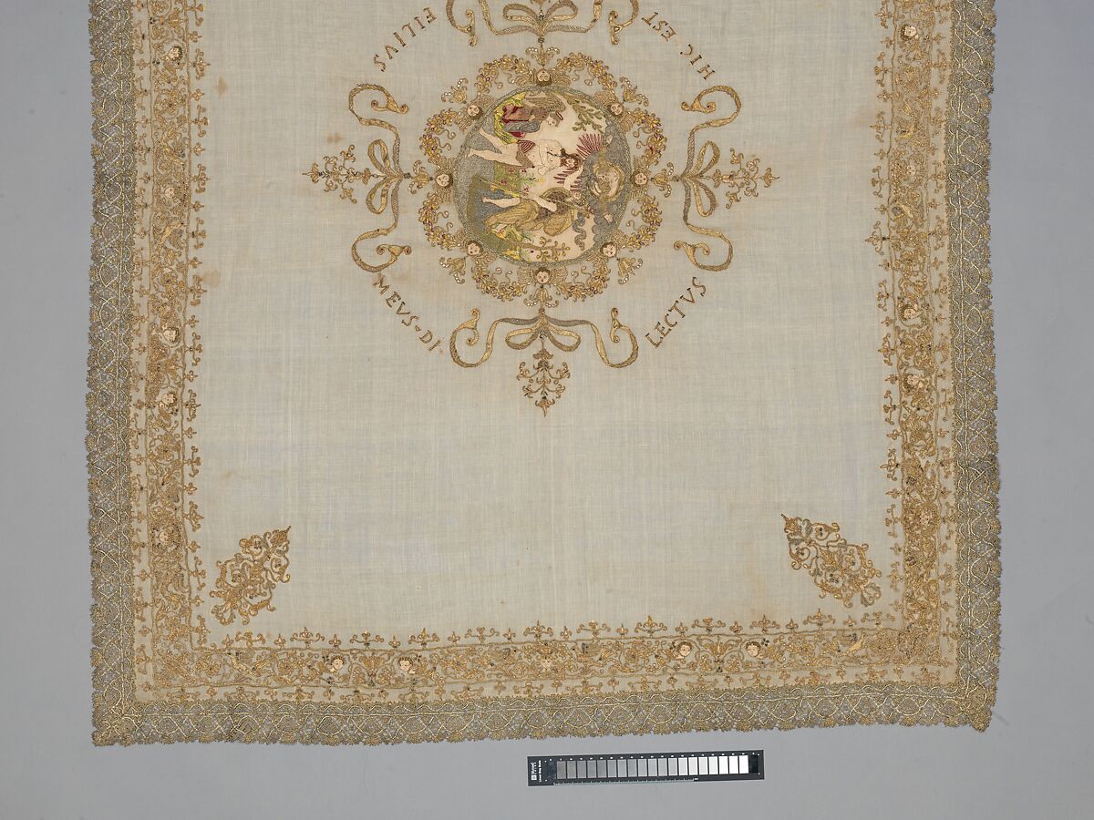Chalice veil, Linen, silk, metal thread, Italian