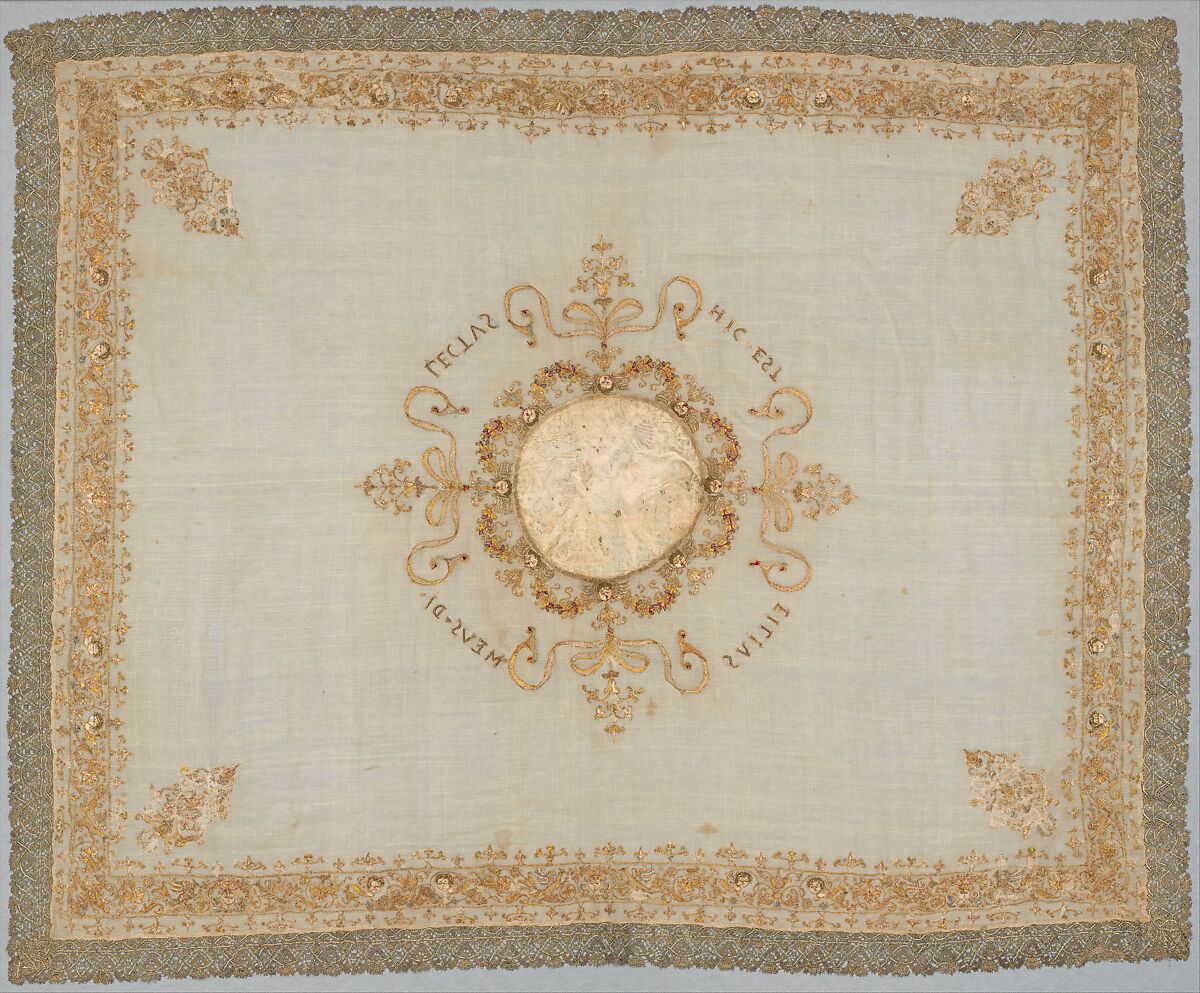 Chalice veil, Linen, silk, metal thread, Italian