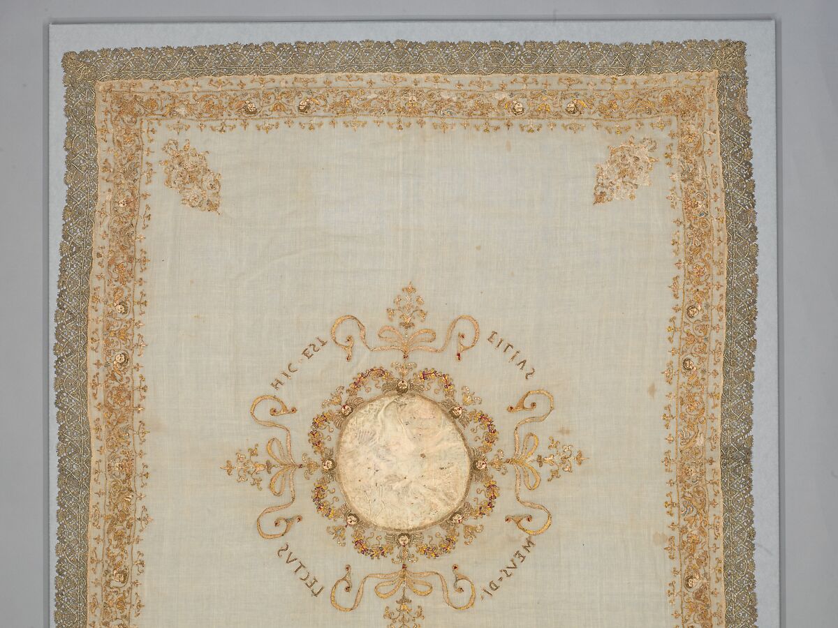 Chalice veil, Linen, silk, metal thread, Italian