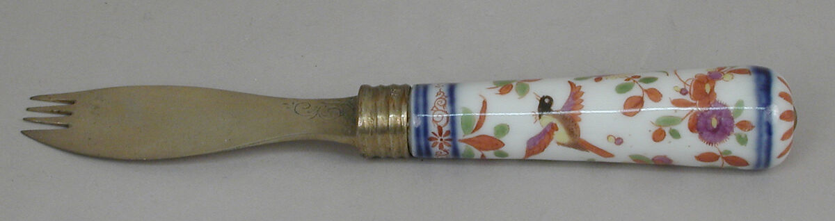 Fork or knife, Porcelain, German, Meissen 