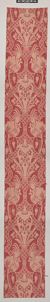 Furnishing damask, Silk; damask, British, London, Spitalfields or Dutch, Amsterdam 