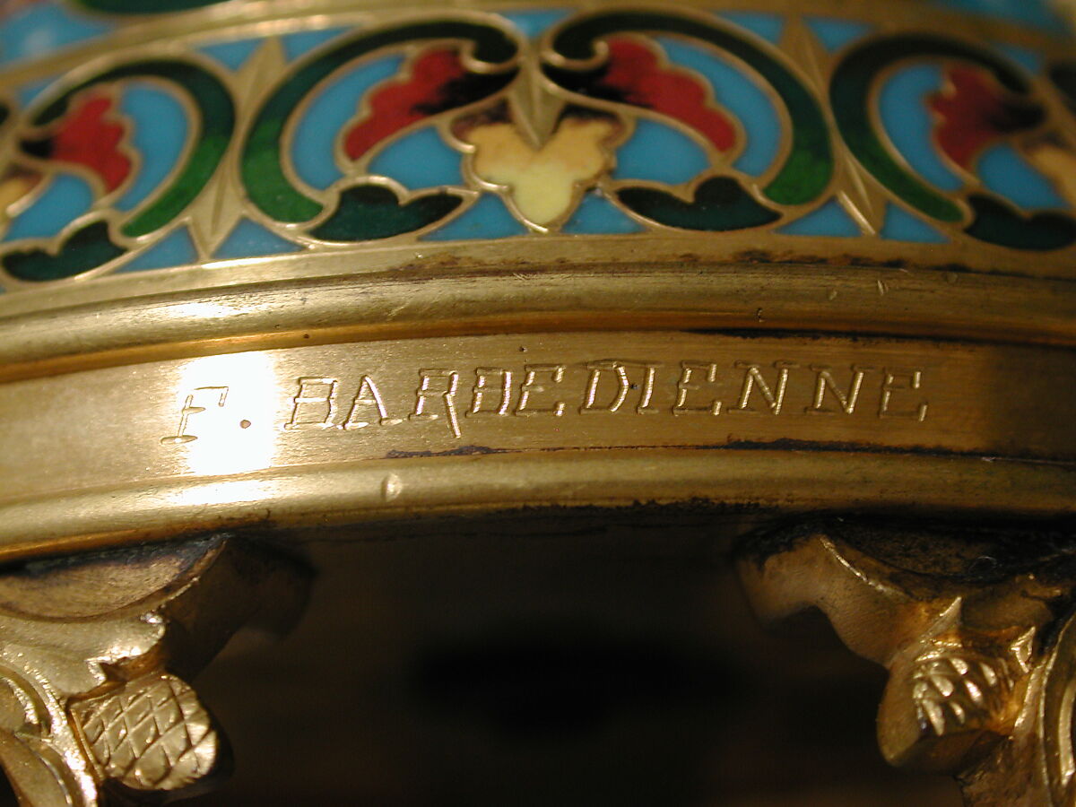 Pair of candelabra, Maison Ferdinand Barbedienne (French, 1834–1954), Gilt brass, cloisonné enamel, French, Paris