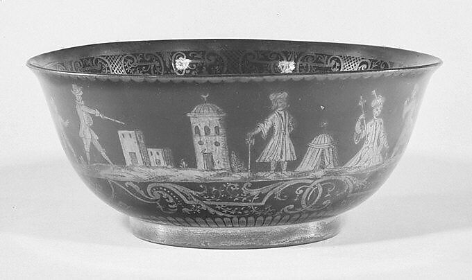 Bowl (part of a set), Earthenware, silver, German, Bayreuth