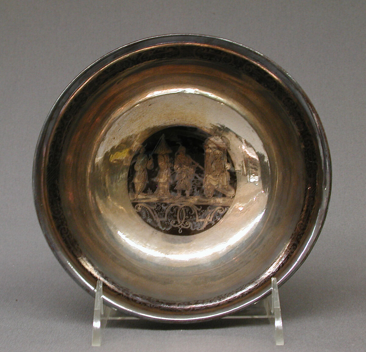 Bowl (part of a set), Earthenware, silver, German, Bayreuth 