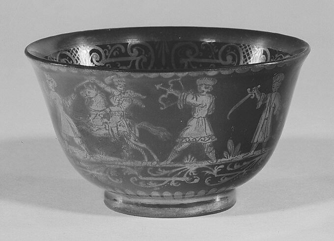 Tea bowls (set of six) (part of a set), Earthenware, silver, German, Bayreuth