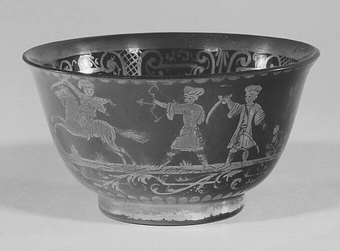 Tea bowls (set of six) (part of a set), Earthenware, silver, German, Bayreuth