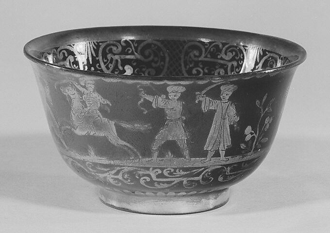 Tea bowls (set of six) (part of a set), Earthenware, silver, German, Bayreuth