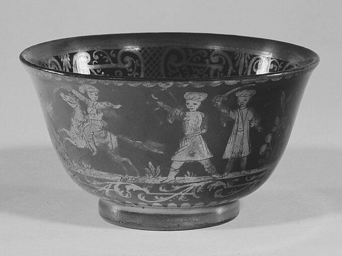 Tea bowls (set of six) (part of a set), Earthenware, silver, German, Bayreuth