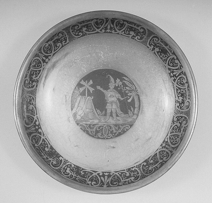 Saucers (set of six) (part of a set), Earthenware, silver, German, Bayreuth