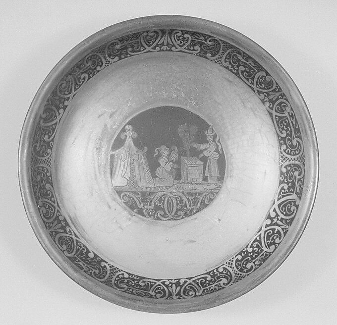 Saucers (set of six) (part of a set), Earthenware, silver, German, Bayreuth