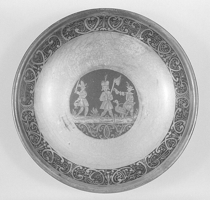 Saucers (set of six) (part of a set), Earthenware, silver, German, Bayreuth