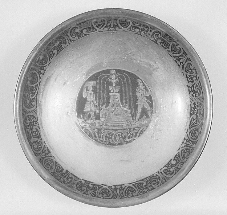 Saucers (set of six) (part of a set), Earthenware, silver, German, Bayreuth