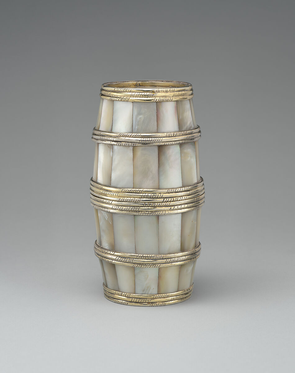 Double beaker, Georg Rühl, Gilded silver, mother-of-pearl, German, Nuremberg