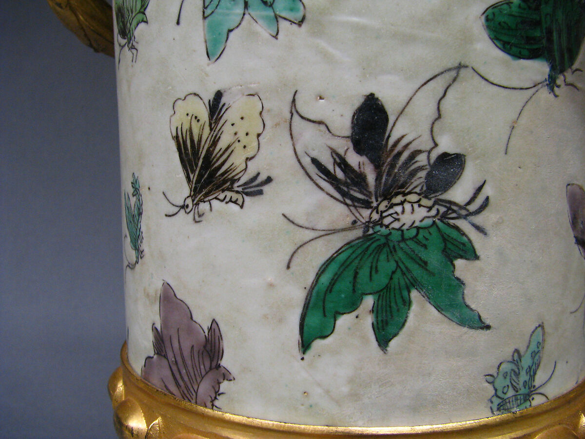 Pair of mounted vases, Chinese porcelain; gilt-bronze mounts, Chinese with French mounts