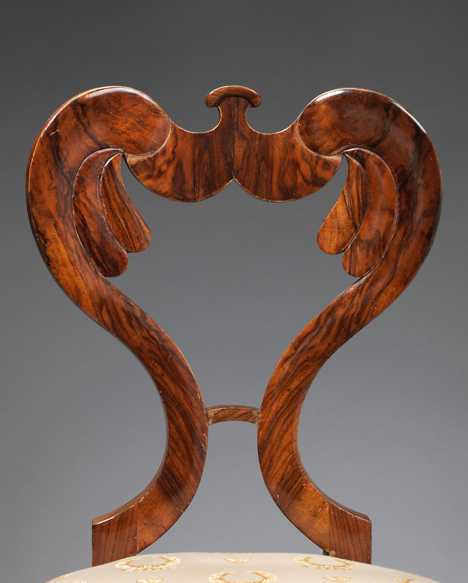 Chair, Walnut veneer on beech and coniferous wood, Austrian