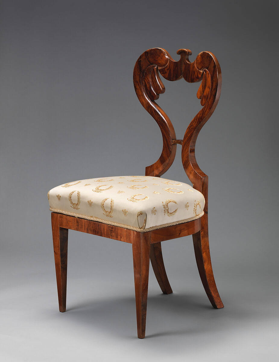 Chair, Walnut veneer on beech and coniferous wood, Austrian