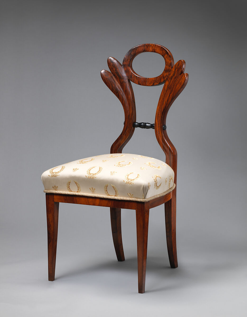 Chair, Walnut veneer on walnut (?), Austrian