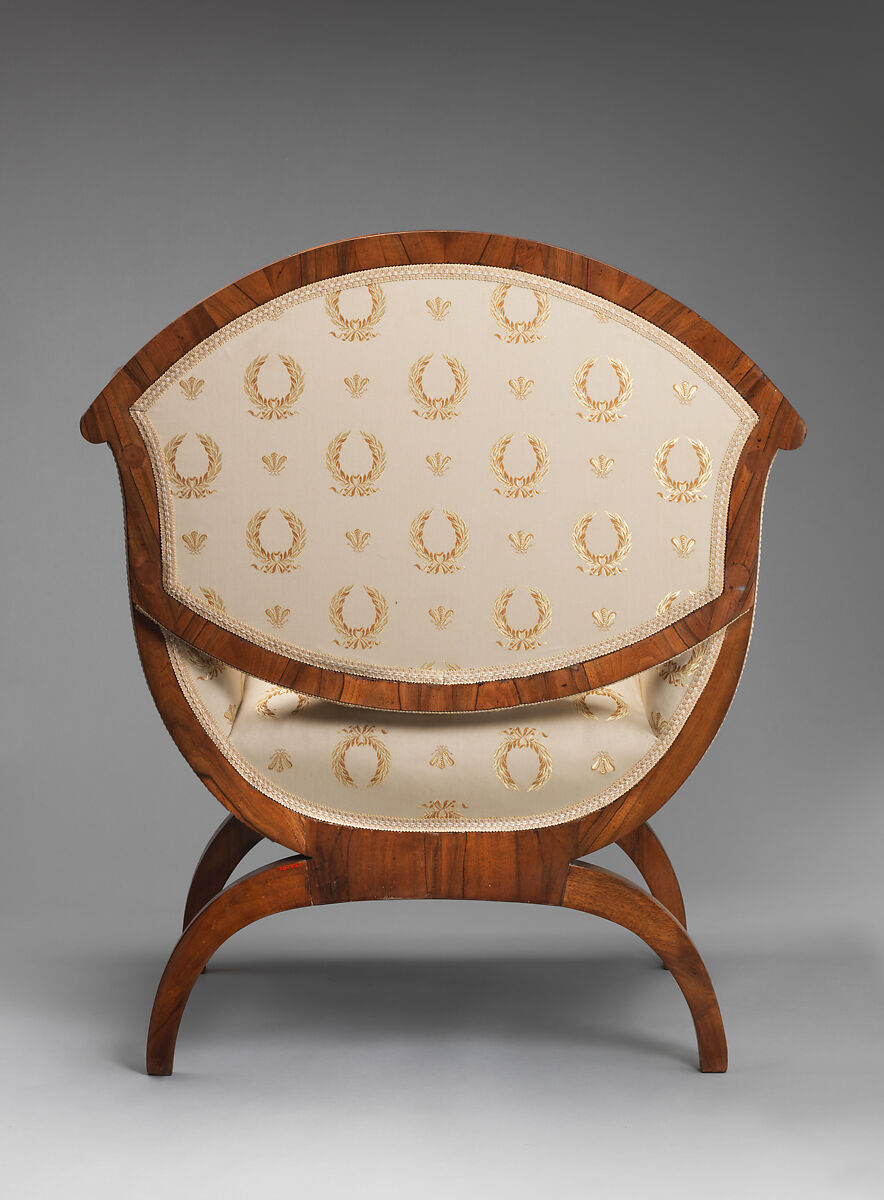 Armchair, Walnut veneer; coniferous and walnut secondary woods, Austrian