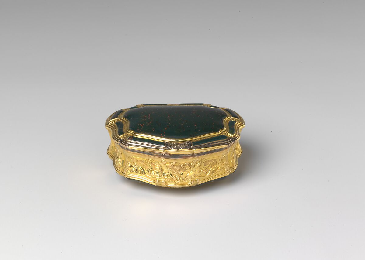 Snuffbox, Bloodstone, gold, German 