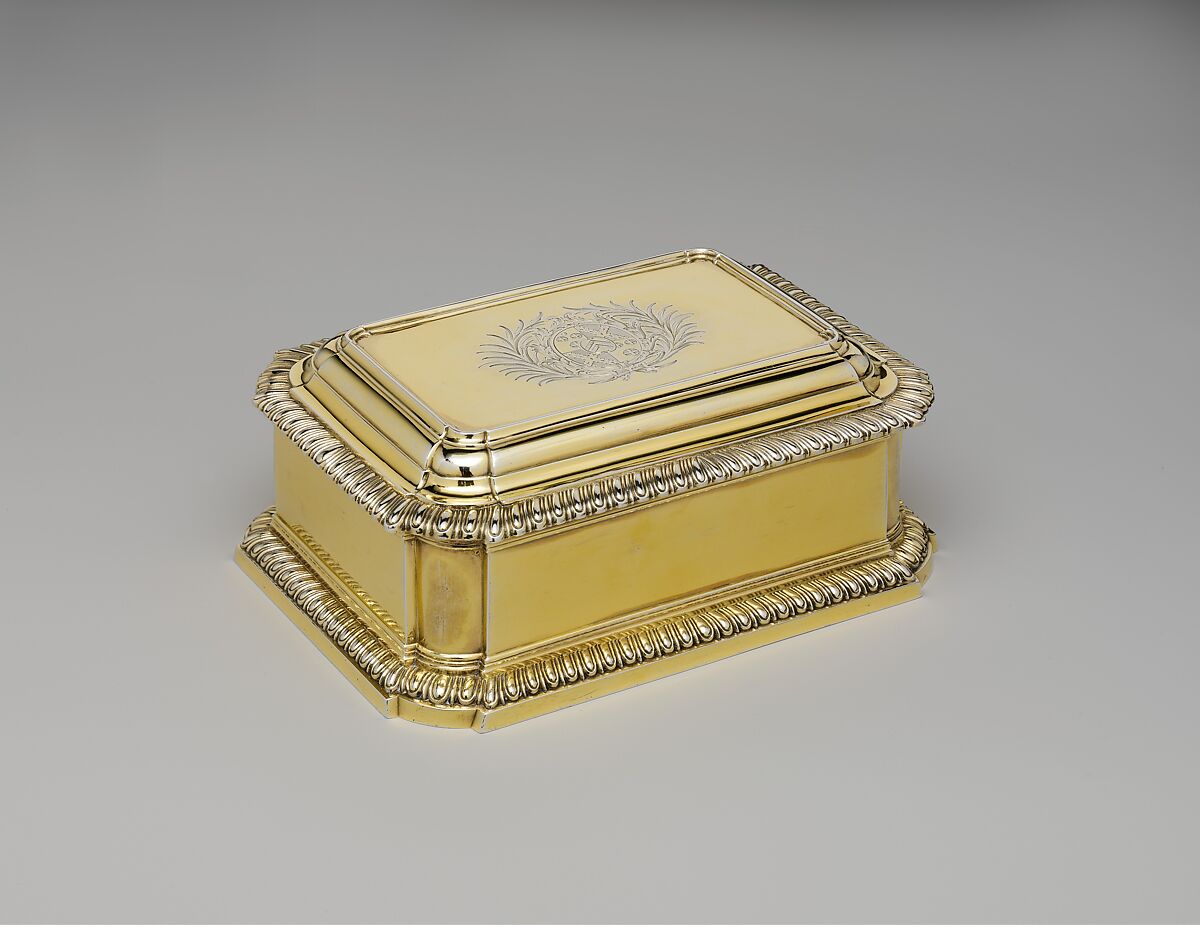 Box (one of a pair) (part of a set), John Parker  British, Silver gilt, British, London