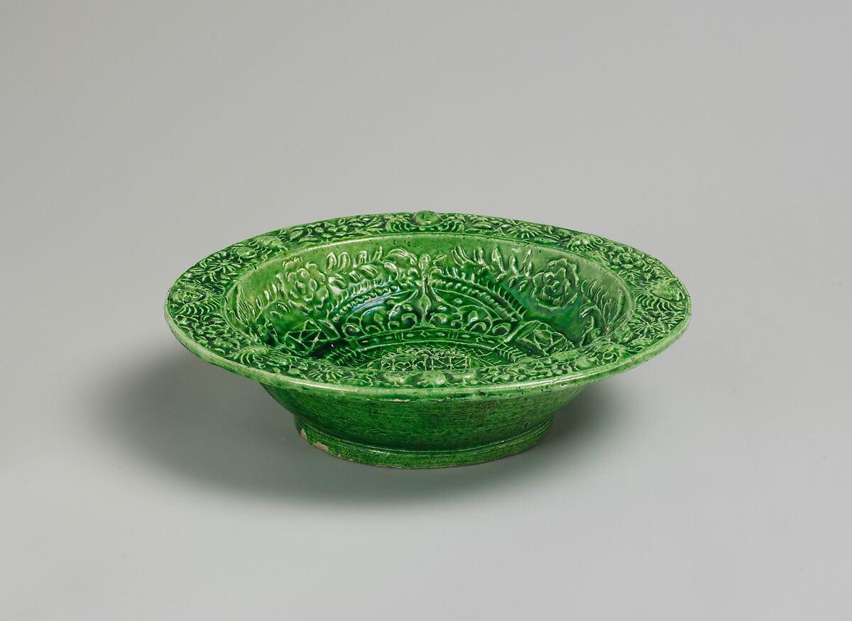 Bowl, Lead-glazed earthenware, French, Beauvaisis 