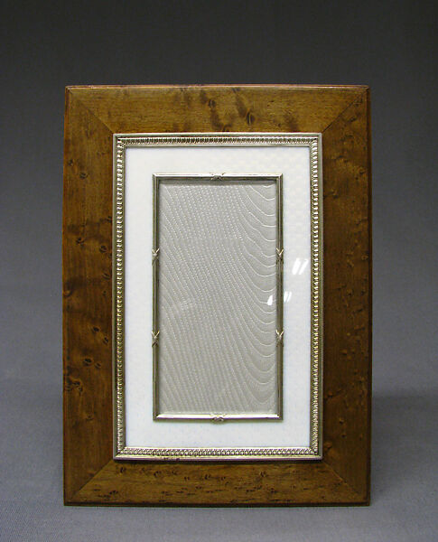 Picture frame, House of Carl Fabergé, Satinwood; silver mounts, enamel, Russian, St. Petersburg 