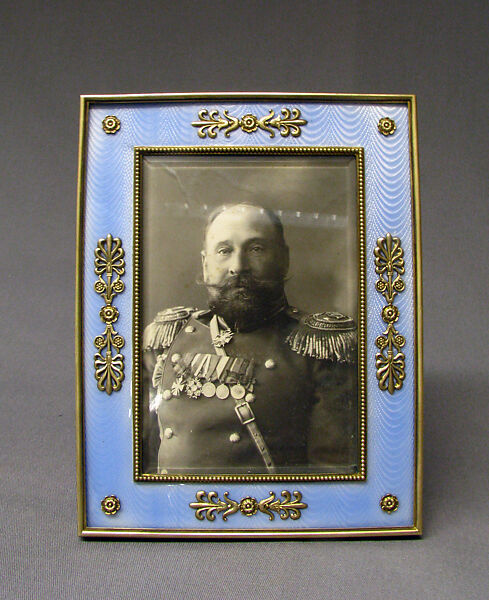 Picture frame, House of Carl Fabergé, Silver-gilt, enamel, Russian, St. Petersburg 