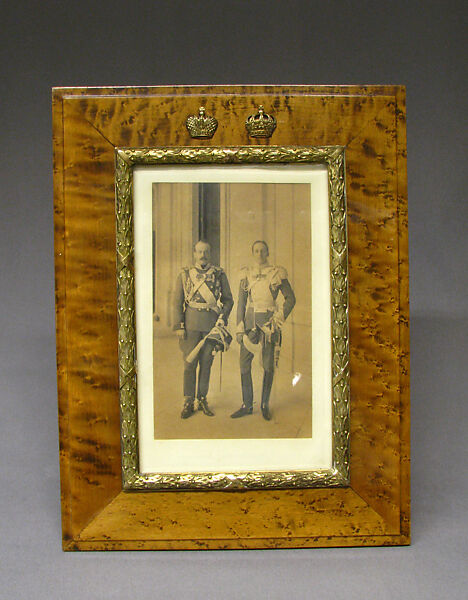 Picture frame with original photograph, House of Carl Fabergé, Satinwood with silver-gilt mounts, Russian, St. Petersburg 